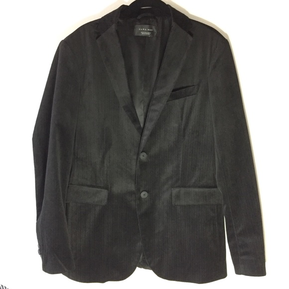 Zara Men's Velvet Blazer Jacket - Picture 1 of 16